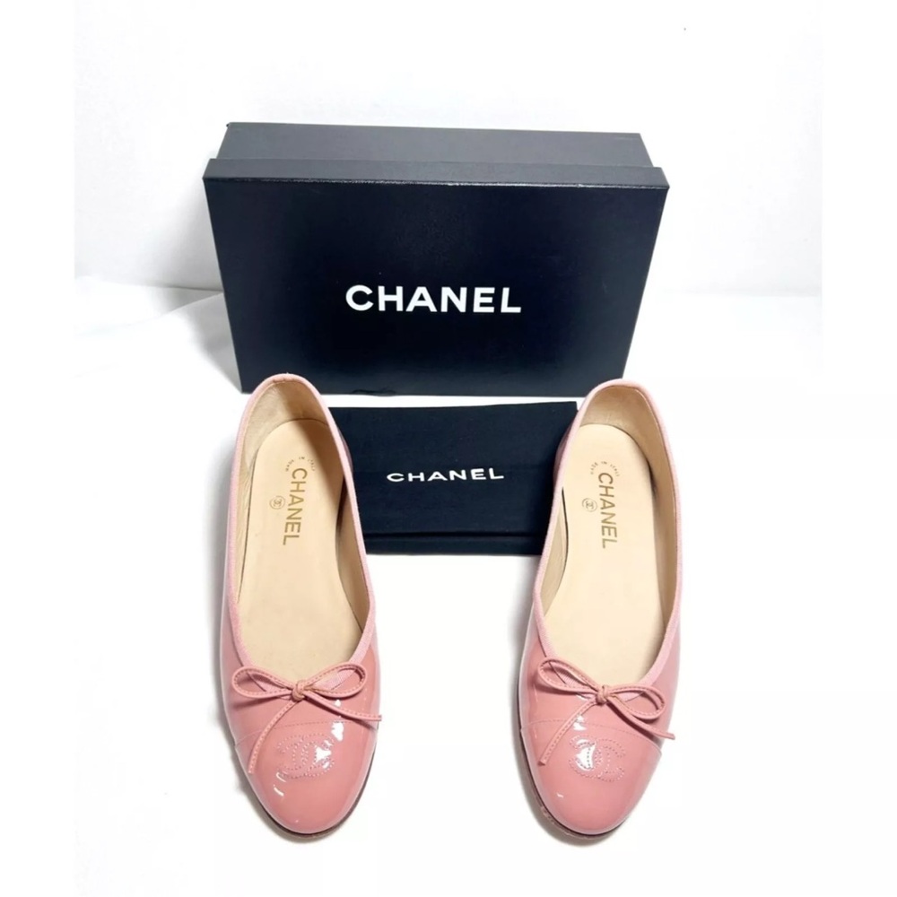 Chanel Patent Leather Pink Ballet Flats Size 40